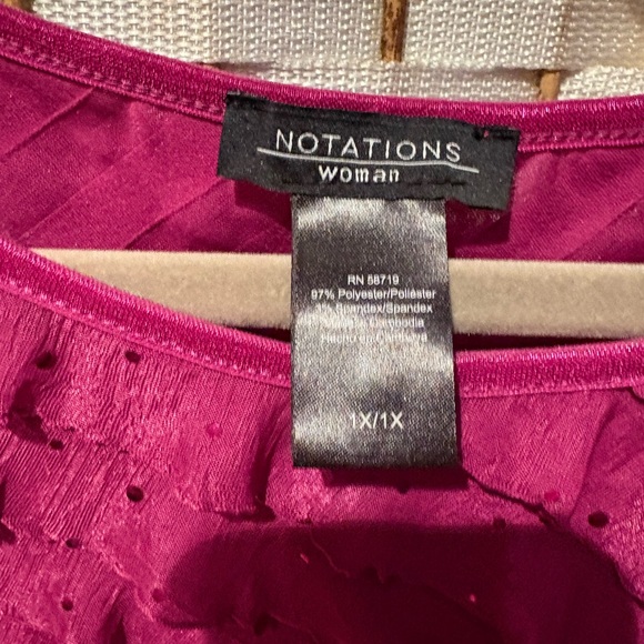 Notations Fuchsia Ruffled Blouse - Picture 4 of 8
